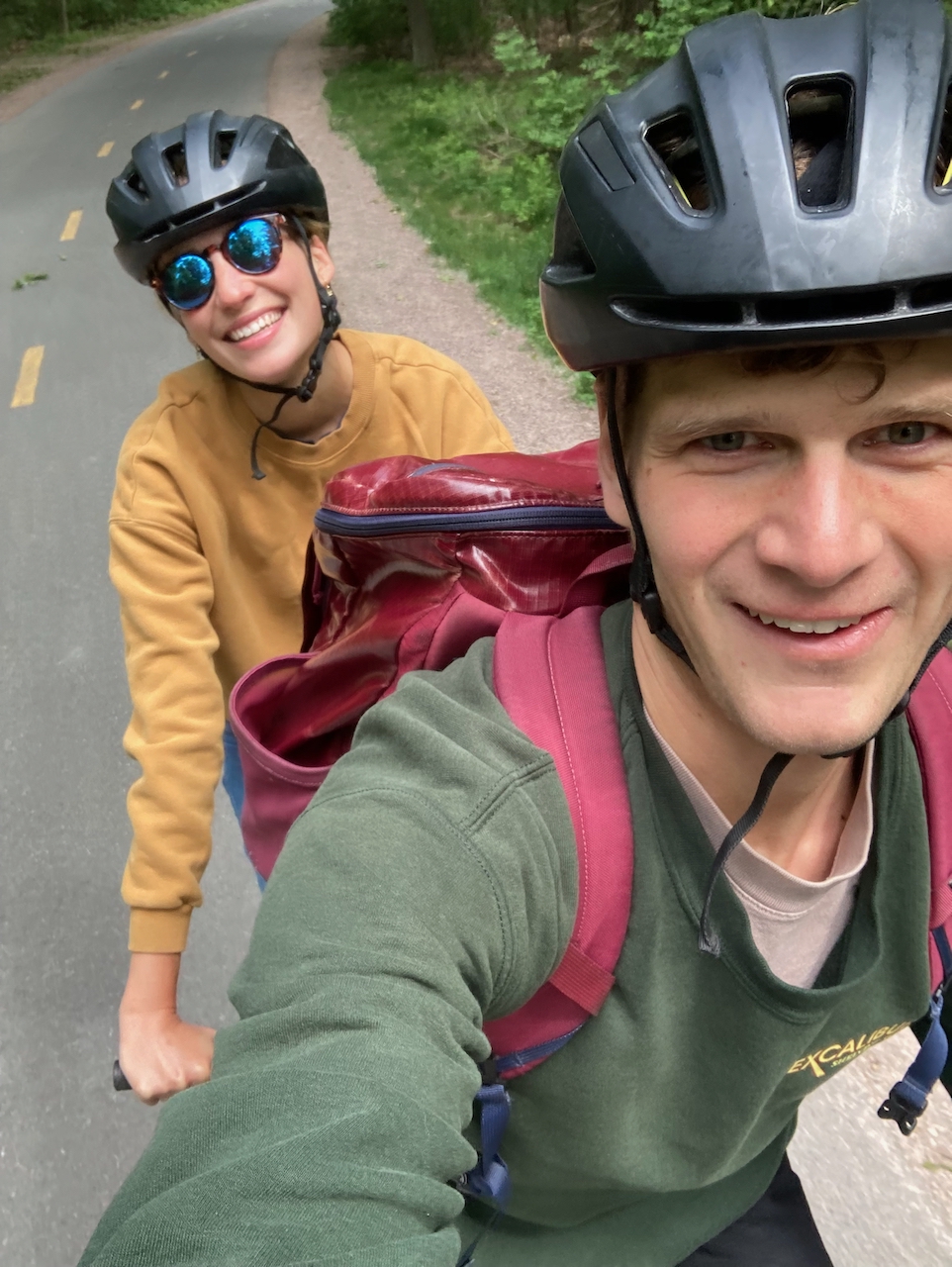 Sage and Johnny biking